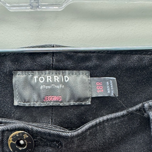 Torrid Black Skinny Jeans with Zipper Accents - Picture 2 of 3